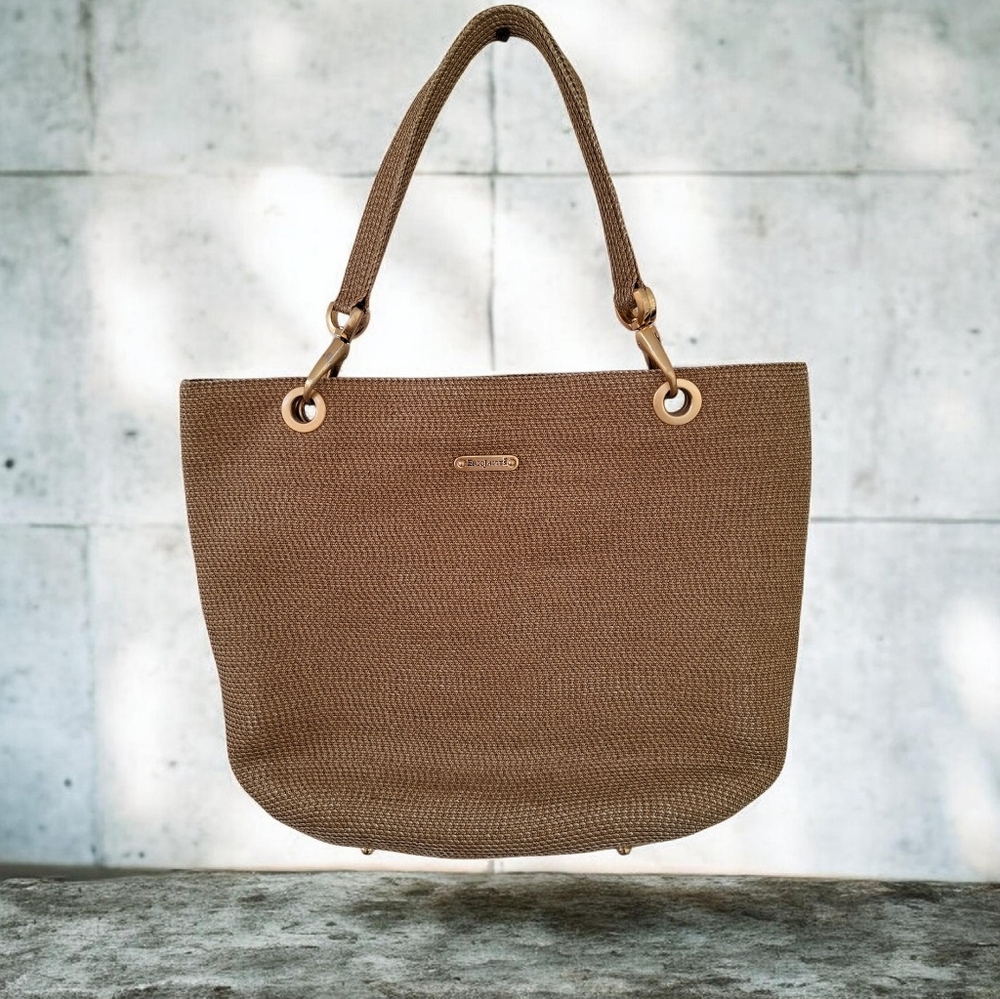 Eric Javits Squishee Clip Tote Bag Tan